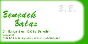benedek balas business card