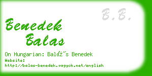 benedek balas business card